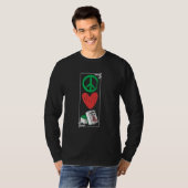 Peace Love Mahjong Chinese Board Game Mah Jongg T-shirt (Voorkant volledig)