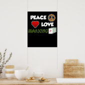 Peace Love Mahjong Game Mahjong Player Games Poster (Keuken)