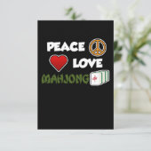 Peace Love Mahjong Game Mahjong Player Games RSVP Kaartje (Staand voorkant)