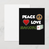 Peace Love Mahjong Game Mahjong Player Games RSVP Kaartje (Voorkant / Achterkant)