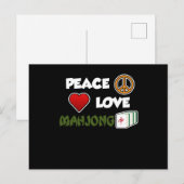Peace Love Mahjong Game Mahjong Player Games Uitnodiging Briefkaart (Voorkant / Achterkant)