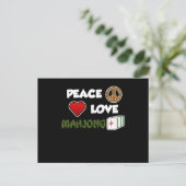 Peace Love Mahjong Game Mahjong Player Games Uitnodiging Briefkaart (Staand voorkant)