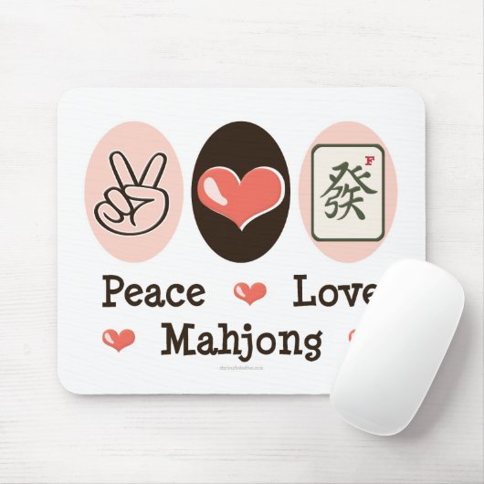 Peace Love Mahjong Mousepad Muismat (Met muis)