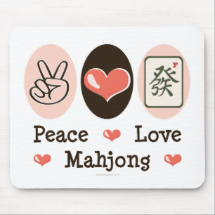Peace Love Mahjong Mousepad Muismat