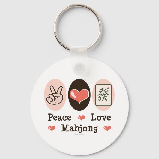Peace Love Mahjong Sleutelhanger (Voorkant)