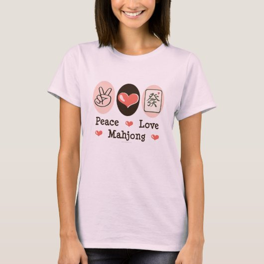 Peace Love Mahjong T shirt (Voorkant)