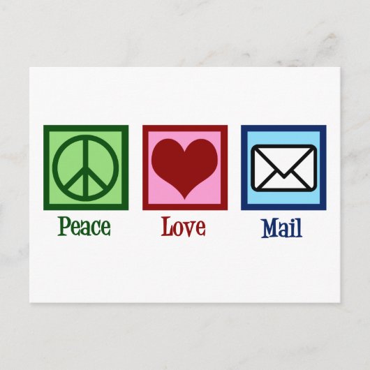 Peace Love Mail Briefkaart (Voorkant)