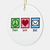 Peace Love Mail Keramisch Ornament (Links)