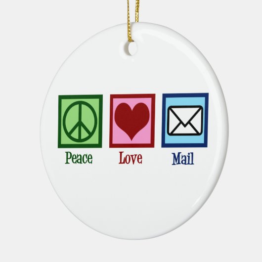 Peace Love Mail Keramisch Ornament (Links)