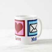 Peace Love Mail Koffiemok (Voorkant rechts)