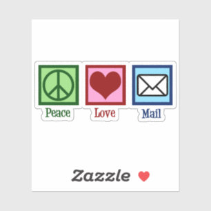 Peace Love Mail Sticker