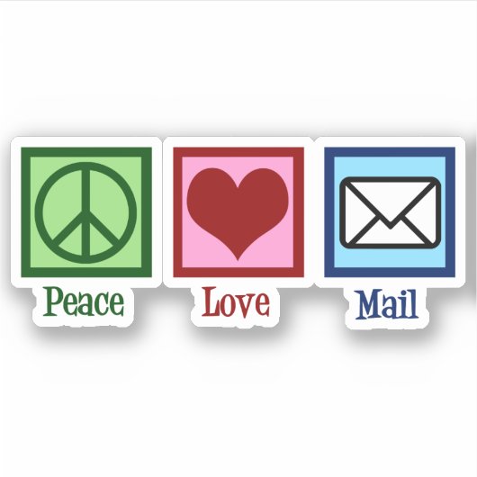 Peace Love Mail Sticker (Voorkant)