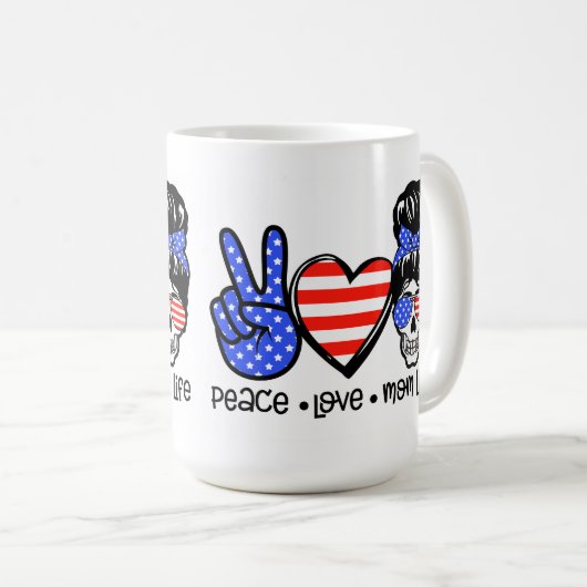 Peace Love Mam Life Koffiemok (Voorkant rechts)