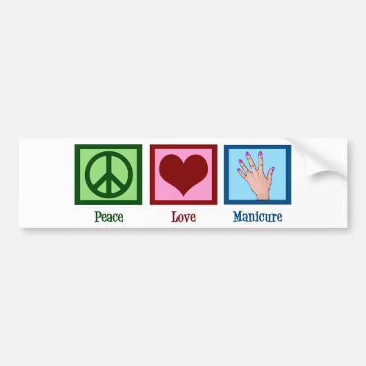 Peace Love Manicure Bumpersticker (Voorkant)