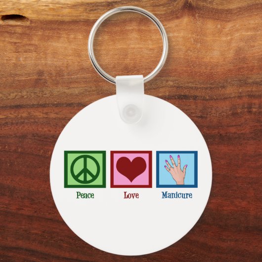 Peace Love Manicure Sleutelhanger (Voorkant)