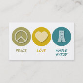 Peace Love Maple Syrup Visitekaartje (Achterkant)