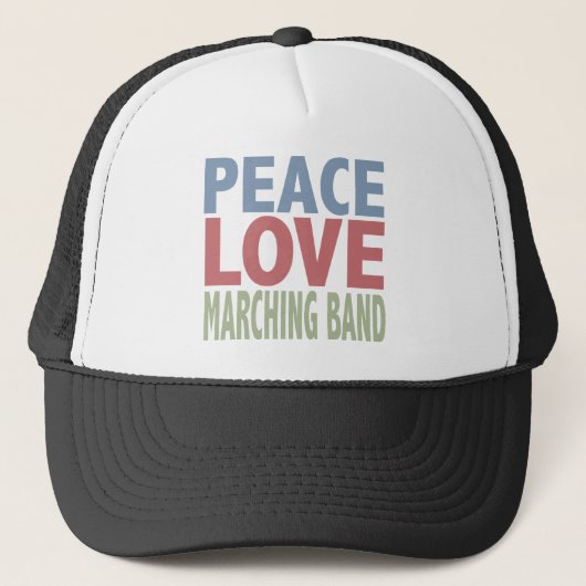 Peace Love Marching Band Trucker Pet (Voorkant)