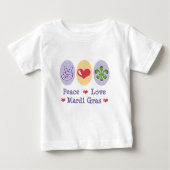 Peace Love Mardi Gras Baby T Shirt (Voorkant)