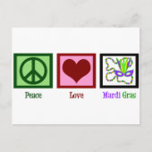 Peace Love Mardi Gras Briefkaart (Voorkant)