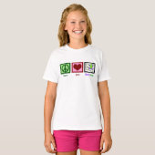 Peace Love Mardi Gras Kinder T-shirt (Voorkant volledig)