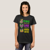 Peace Love Mardi Gras Leopard Funny Festival Carni T-shirt (Voorkant volledig)
