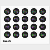 Peace Love Mardi Gras Ronde Sticker (Vel)