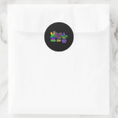 Peace Love Mardi Gras Ronde Sticker (Tas)