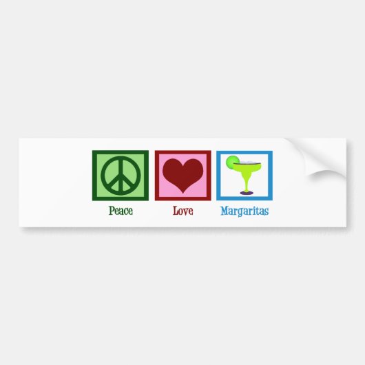 Peace Love Margaritas Bumpersticker (Voorkant)