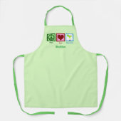 Peace Love Margaritas Cute Custom Green Bartender Schort (Voorkant)