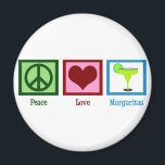 Peace Love Margaritas Magneet<br><div class="desc">Ik hartje yummy margaritas. Een schattige barman magneet.</div>