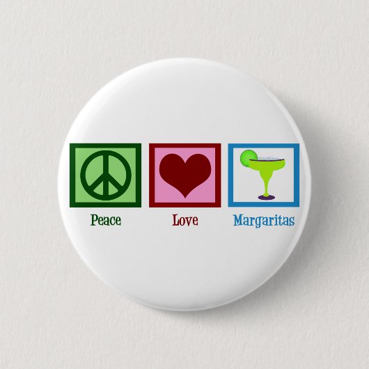 Peace Love Margaritas Ronde Button 5,7 Cm (Voorkant)