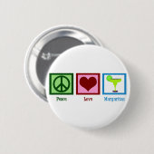 Peace Love Margaritas Ronde Button 5,7 Cm (Voorkant /achterkant)