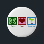 Peace Love Margaritas Ronde Button 5,7 Cm<br><div class="desc">Ik hartje mijn margaritas. Een schattige margarita minnaar-knop om naar de bar te gaan. Pas met uw bedrijfsnaam van het restaurant aan en geef aan klanten over.</div>