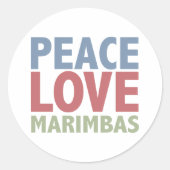 Peace Love Marimbas Ronde Sticker (Voorkant)