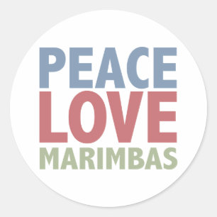 Peace Love Marimbas Ronde Sticker
