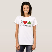 Peace Love Marinara Basil laat cluster over T-shirt (Voorkant volledig)