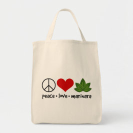 Peace Love Marinara Basil laat cluster over Tote Bag