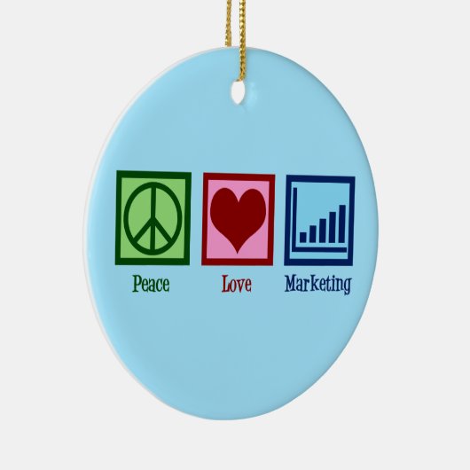 Peace Love Marketing Keramisch Ornament (Rechts)