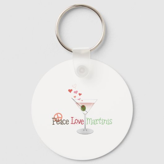Peace Love Martinis Sleutelhanger (Voorkant)