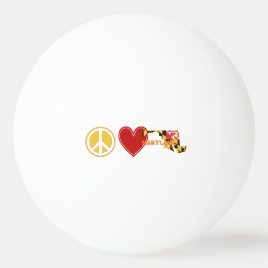 Peace Love Maryland Pingpongbal (Voorkant)