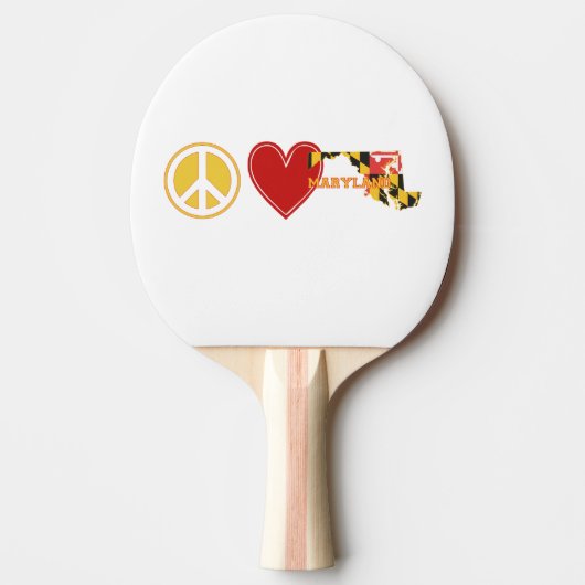 Peace Love Maryland Tafeltennisbatje (Voorkant)