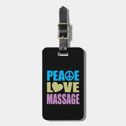 Peace Love Massage Bagagelabel (Voorkant verticaal)