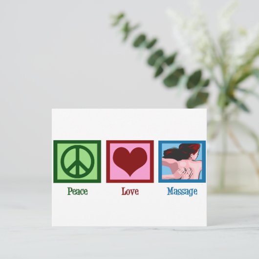 Peace Love Massage Briefkaart (Staand voorkant)