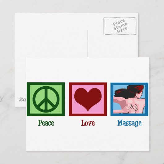 Peace Love Massage Briefkaart (Voorkant / Achterkant)