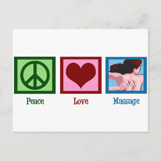 Peace Love Massage Briefkaart (Voorkant)