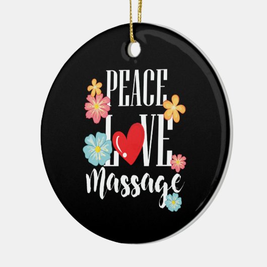 Peace Love Massage Keramisch Ornament (Links)