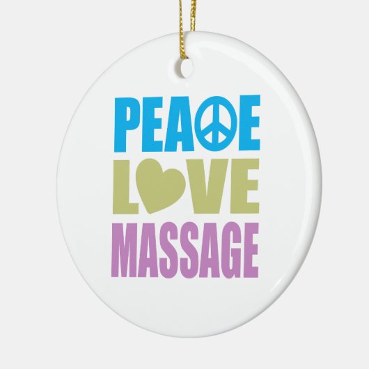 Peace Love Massage Keramisch Ornament (Links)