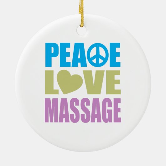 Peace Love Massage Keramisch Ornament (Achterkant)