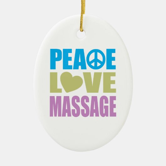 Peace Love Massage Keramisch Ornament (Voorkant)