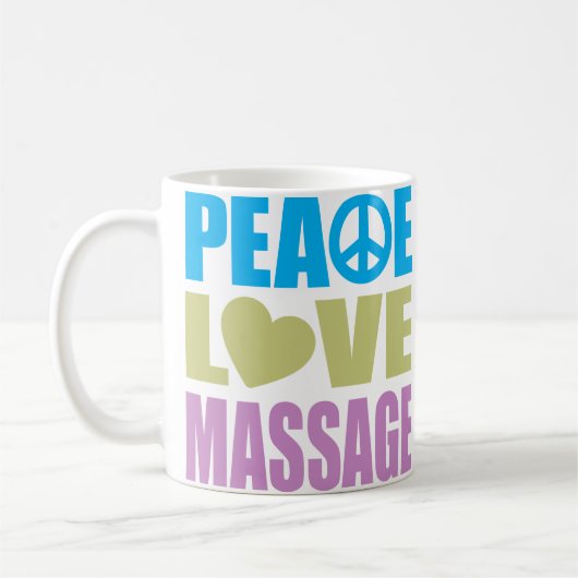 Peace Love Massage Koffiemok (Links)